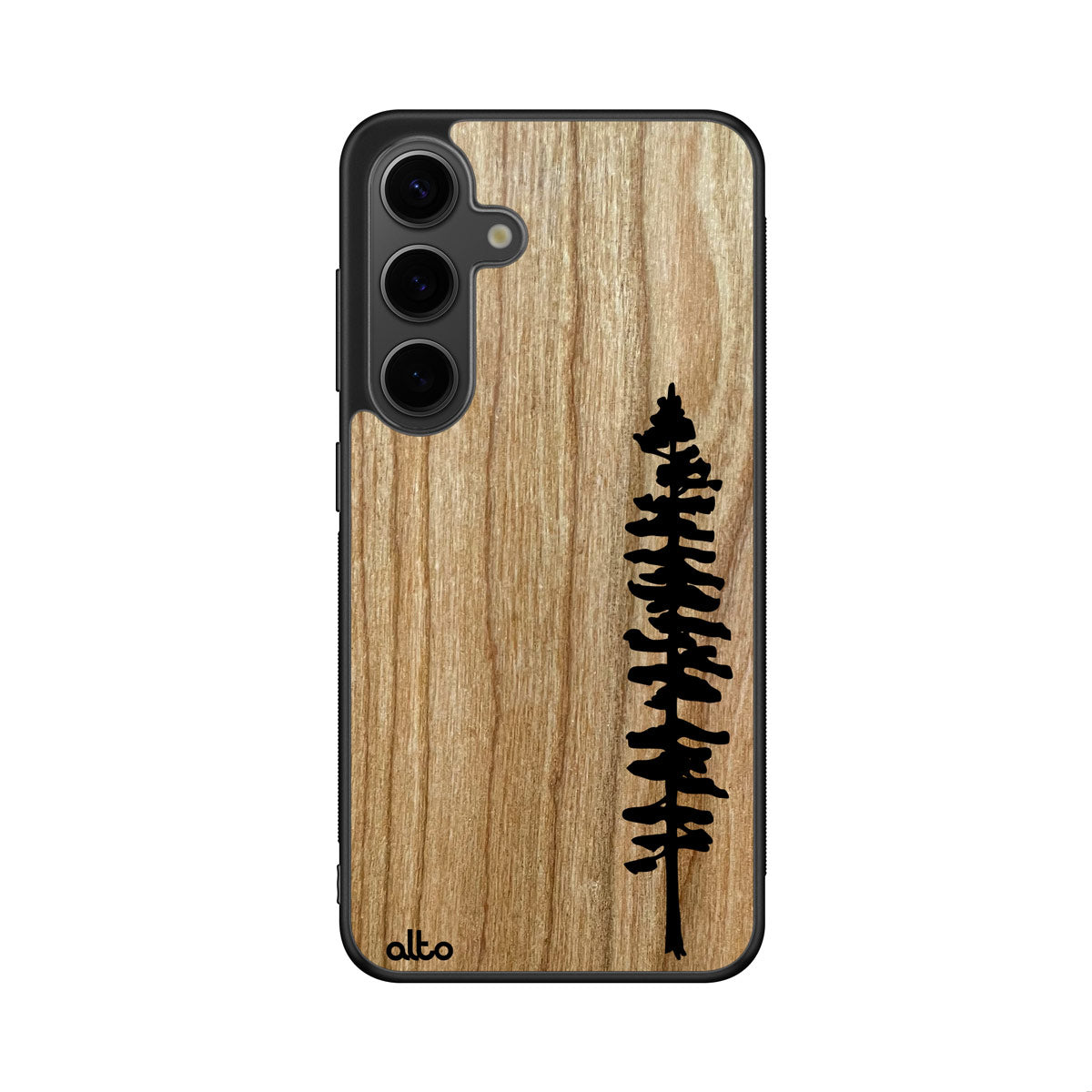 Cherry wood with Sitka Spruce design engraved wood phone case for Samsung Galaxy Smartphones by Alto Collective