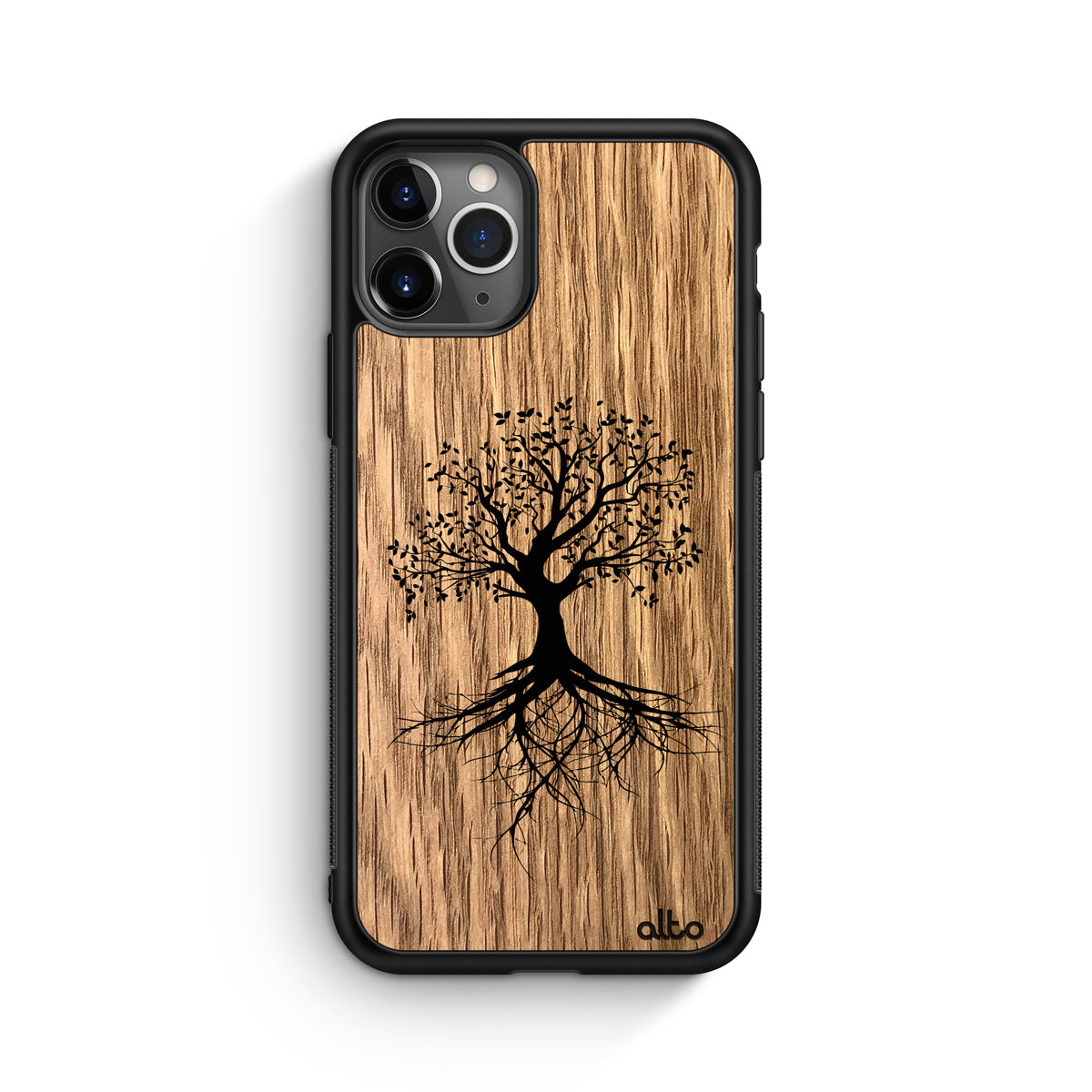 Apple iPhone 13, 12, 11 Wooden Case - Tree of Life Design | Oak