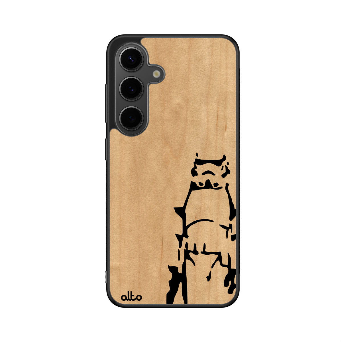Maple wood with a Rogue Stormtrooper design engraved wood phone case for Samsung Galaxy Smartphones by Alto Collective