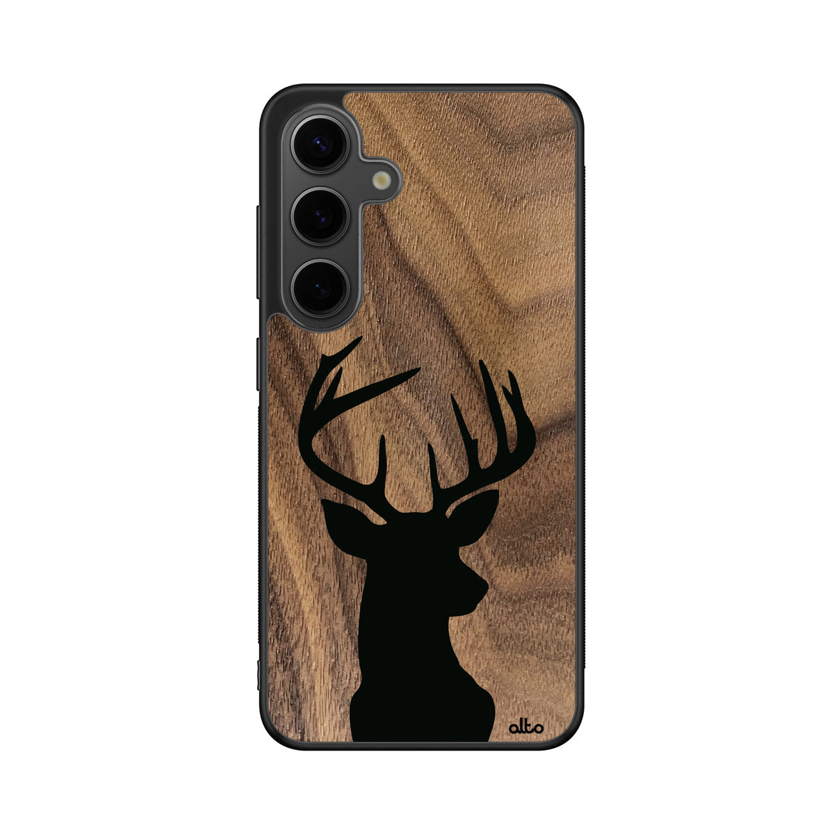 Walnut wood with Buck design engraved wood phone case for Samsung Galaxy Smartphones by Alto Collective