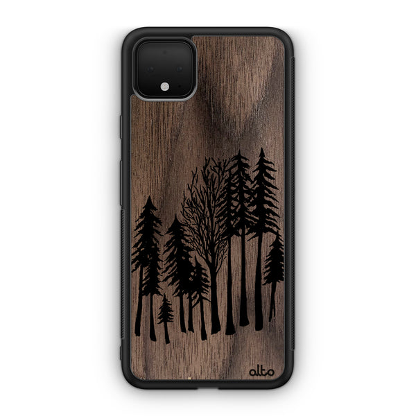 Google Pixel 9 Pro XL, 8 Pro, 7 Pro Wooden Case - Forest Design | Walnut Wood |Lightweight, Hand Crafted, Carved Phone Case
