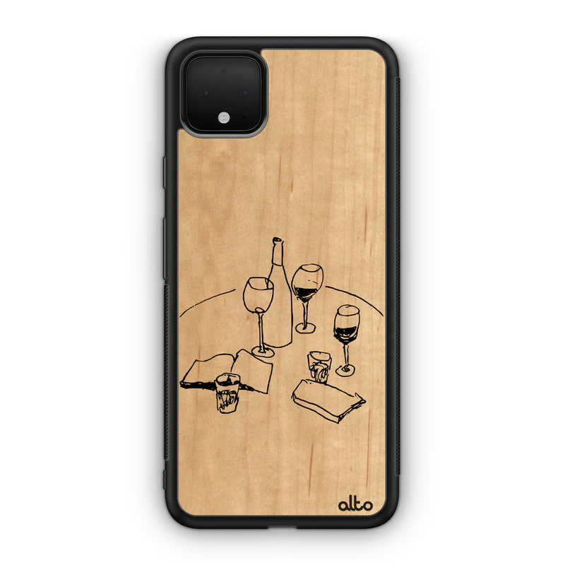 Google Pixel 9 Pro XL, 8 Pro, 7 Pro Wooden Case - Table Top Design | Maple Wood |Lightweight, Hand Crafted, Carved Phone Case