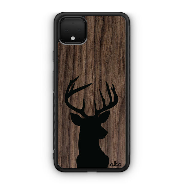 Google Pixel 9 Pro XL, 8 Pro, 7 Pro Wooden Case - Buck Design | Walnut Wood |Lightweight, Hand Crafted, Carved Phone Case