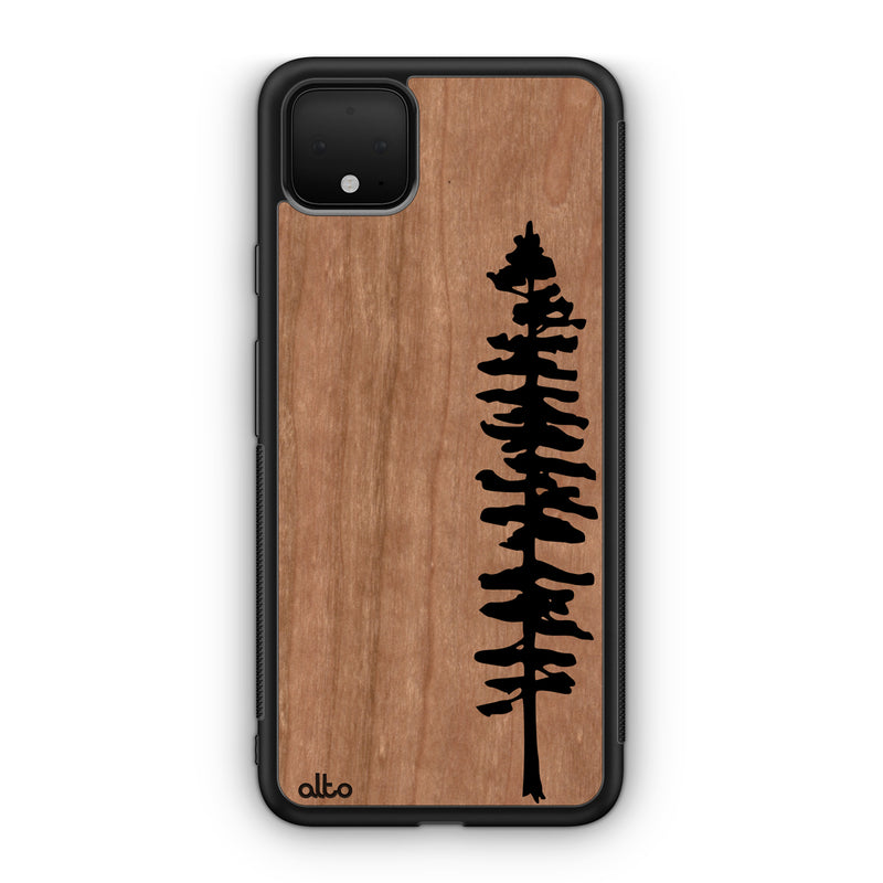 Google Pixel 6, 6Pro, 5A Wooden Case - Sitka Design | Cherryt Wood |Lightweight, Hand Crafted, Carved Phone Case