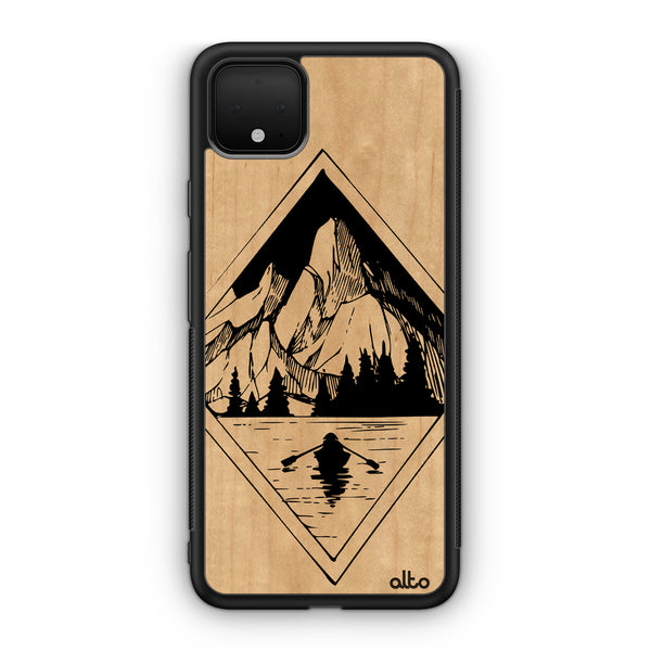Google Pixel 10 Pro XL, 9 Pro, 8 Wooden Case - Retreat Design | Maple Wood |Lightweight, Hand Crafted, Carved Phone Case