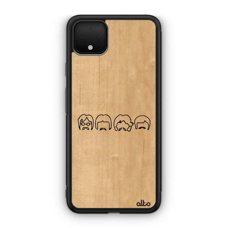 Google Pixel 6, 6Pro, 5A Wooden Case - Beatles Design | Maple Wood |Lightweight, Hand Crafted, Carved Phone Case