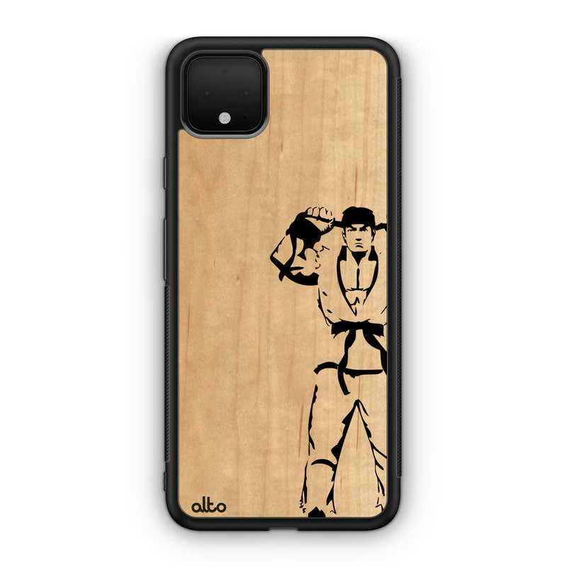 Google Pixel 9 Pro XL, 8 Pro, 7 Pro Wooden Case - Ryu Ready Design | Maple Wood |Lightweight, Hand Crafted, Carved Phone Case