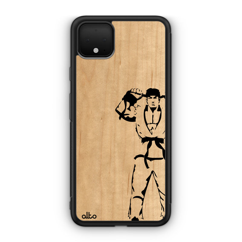 Google Pixel 6, 6Pro, 5A Wooden Case - Ryu Ready Design | Maple Wood |Lightweight, Hand Crafted, Carved Phone Case