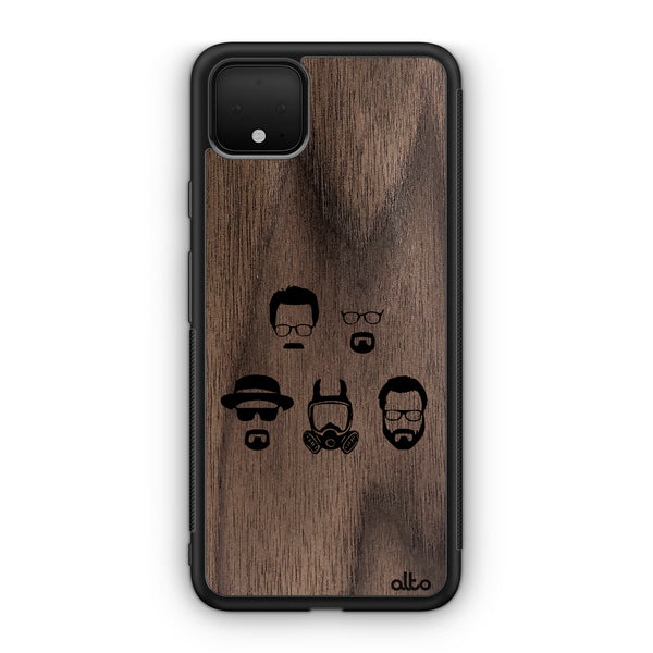 Google Pixel 10 Pro XL, 9 Pro, 8  Wooden Case - Walter White Senior Design | Walnut Wood |Lightweight, Hand Crafted, Carved Phone Case