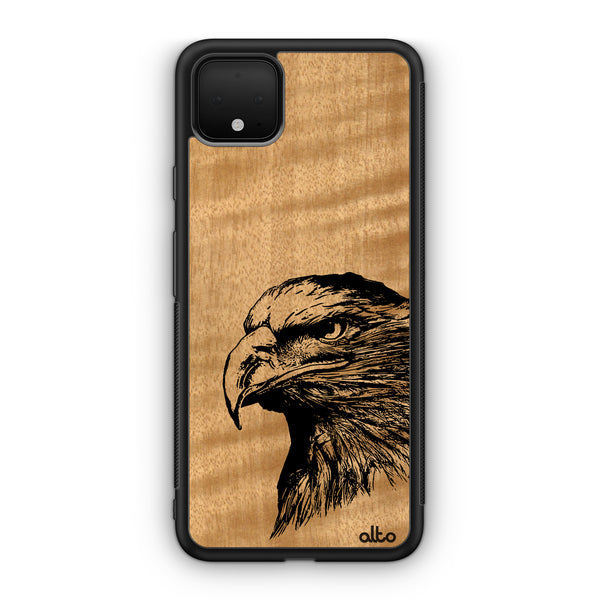 Google Pixel 9 Pro XL, 8 Pro, 7 Pro Wooden Case - Eagle Design | Anigre Wood |Lightweight, Hand Crafted, Carved Phone Case