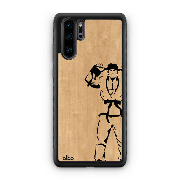 Huawei P40, P30 Pro, P30 Lite Wooden Case - Ryu Ready Design | Maple Wood | Lightweight, Hand Crafted, Carved Phone Case
