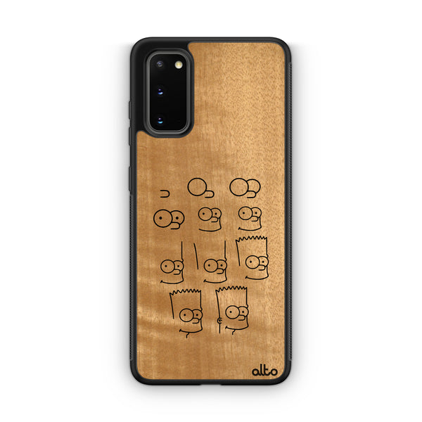 Samsung S25, S24, S23 FE Wooden Case - Bart Design | Anigre Wood | Lightweight, Hand Crafted, Carved Phone Case