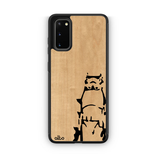 Samsung S25, S24, S23 FE Wooden Case - Rogue Trooper Design | Maple Wood | Lightweight, Hand Crafted, Carved Phone Case