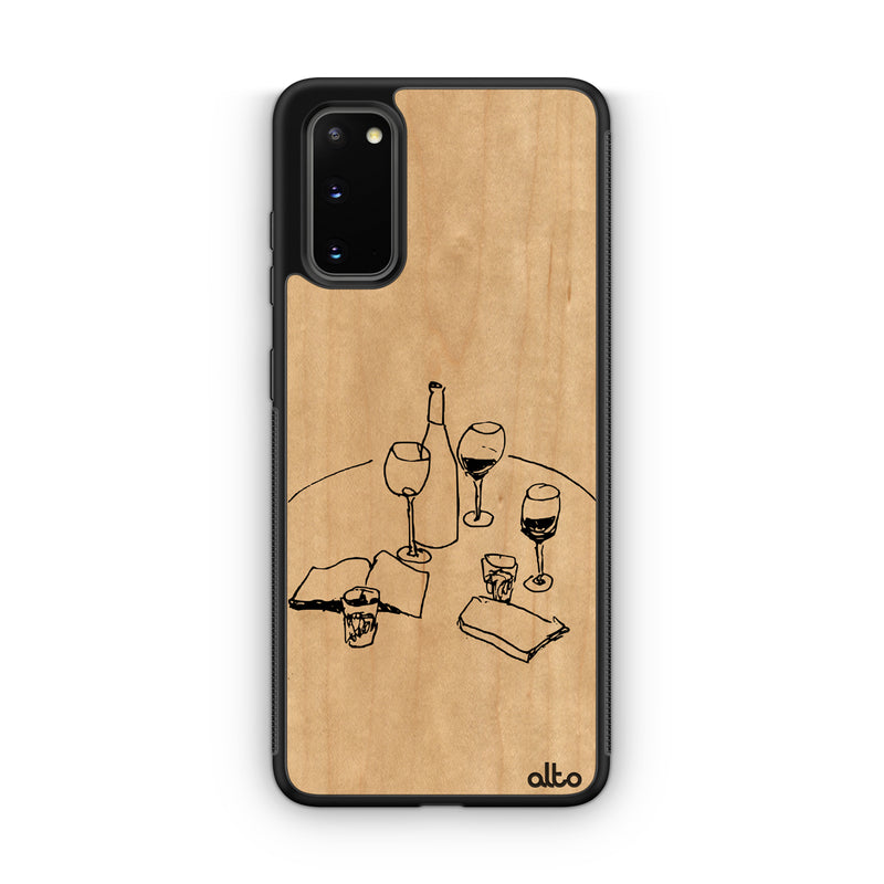 Samsung S22, S21, S20 FE Wooden Case - Table Top Design | Maple Wood | Lightweight, Hand Crafted, Carved Phone Case