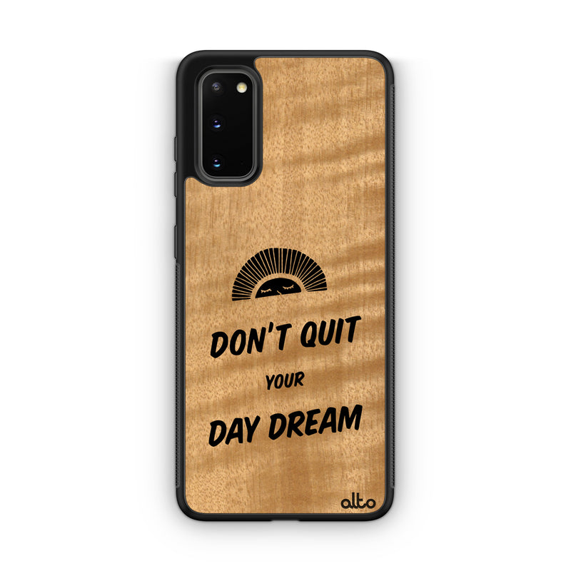 Samsung S25, S24, S23 FE Wooden Case - Daydream Design | Anigre Wood | Lightweight, Hand Crafted, Carved Phone Case