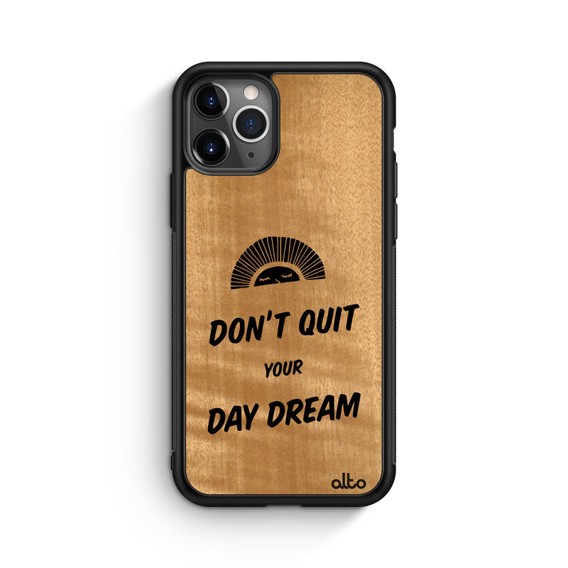 Apple iPhone 13, 12, 11 Wooden Case - Daydream Design | Anigre Wood |Lightweight, Hand Crafted, Carved Phone Case