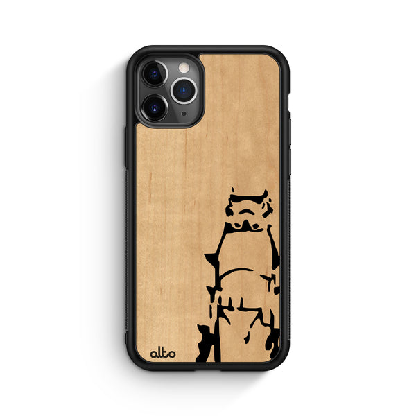 Apple iPhone 16, 15, 14 Wooden Case - Rogue Trooper Design | Maple Wood |Lightweight, Hand Crafted, Carved Phone Case