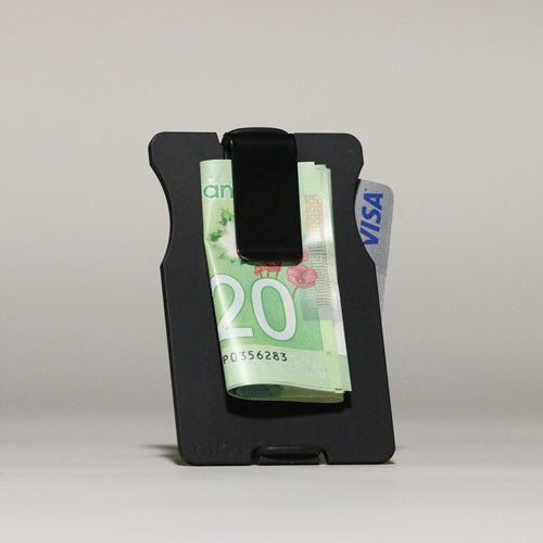 Black aluminum Minimalist wallet